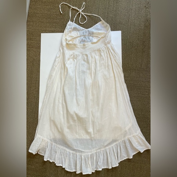 Ripcurl Carmanita 100% Cotton Halter tie embroidered white womens dress Small - Picture 7 of 10